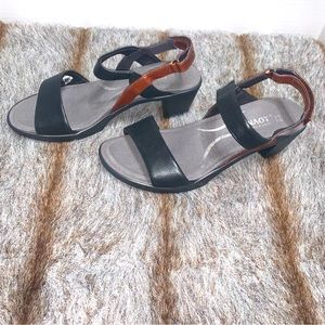 Naot Brown and Black Leather Sandals- Size 39